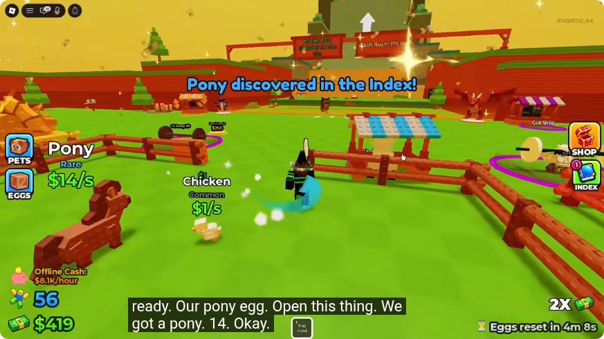 Pony Egg hatch and Pony discovery in Jump for Animals