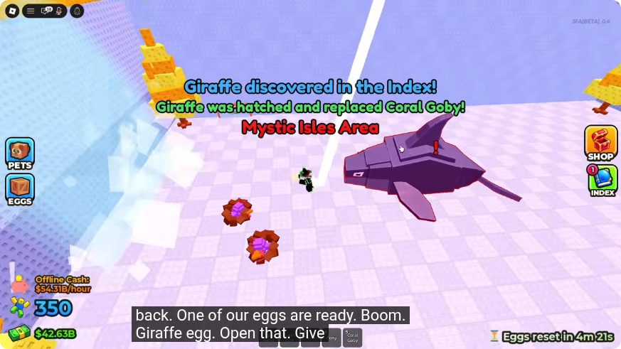 Giraffe hatch confirmation in Jump for Animals