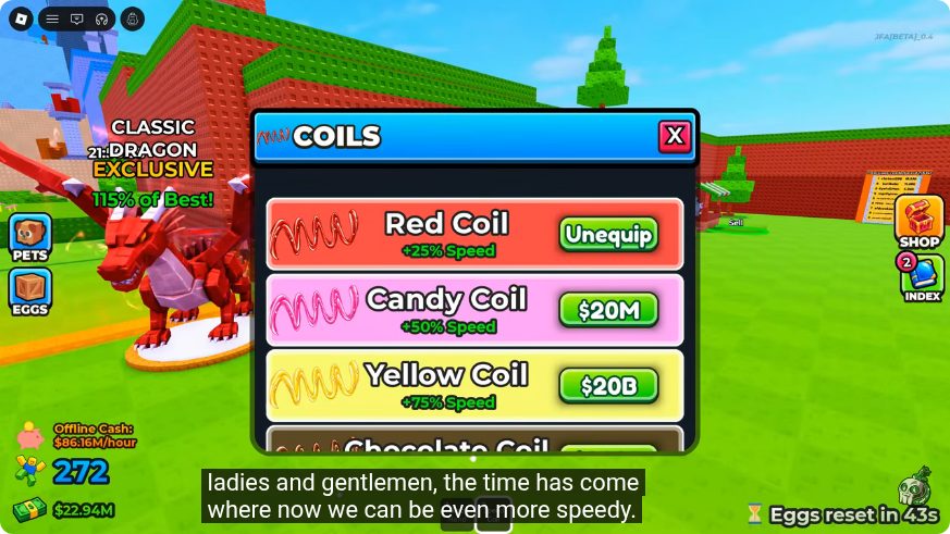 Speed Coils shop in Jump for Animals